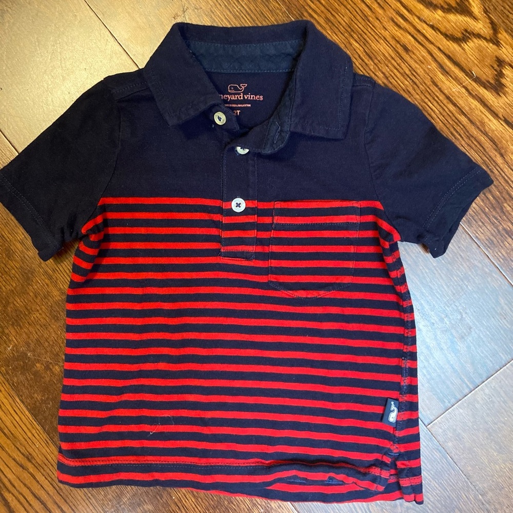 Vineyard Vines Stripe Island Polo - Size 2T